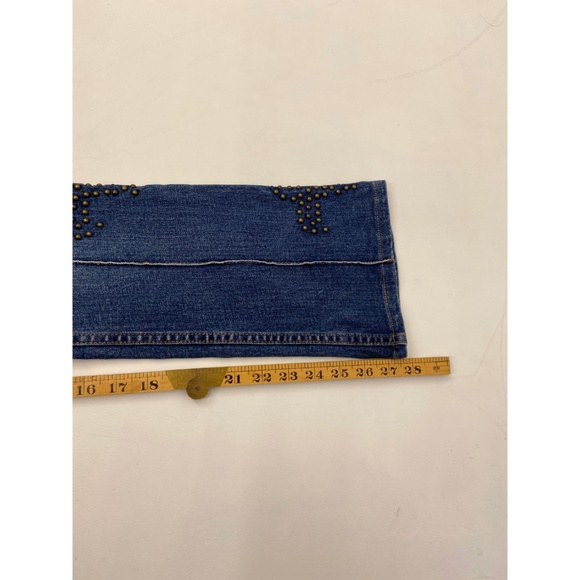 Women's 1990's Studded Boot Cut Jeans Blue Sz One - Picture 4 of 4